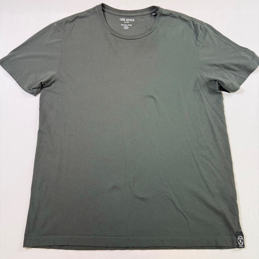 Todd Snyder Slub T-Shirt Mens Large Olive Green Premium Jersey Crewneck USA Made